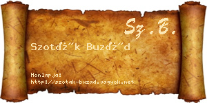 Szoták Buzád névjegykártya